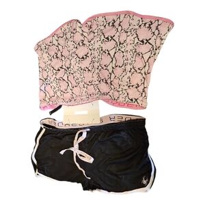 Spyder PJ Pajama Sleep Shorts XL 2 Pack Pink Camo Black Lounge NWT Lot 2 WS74